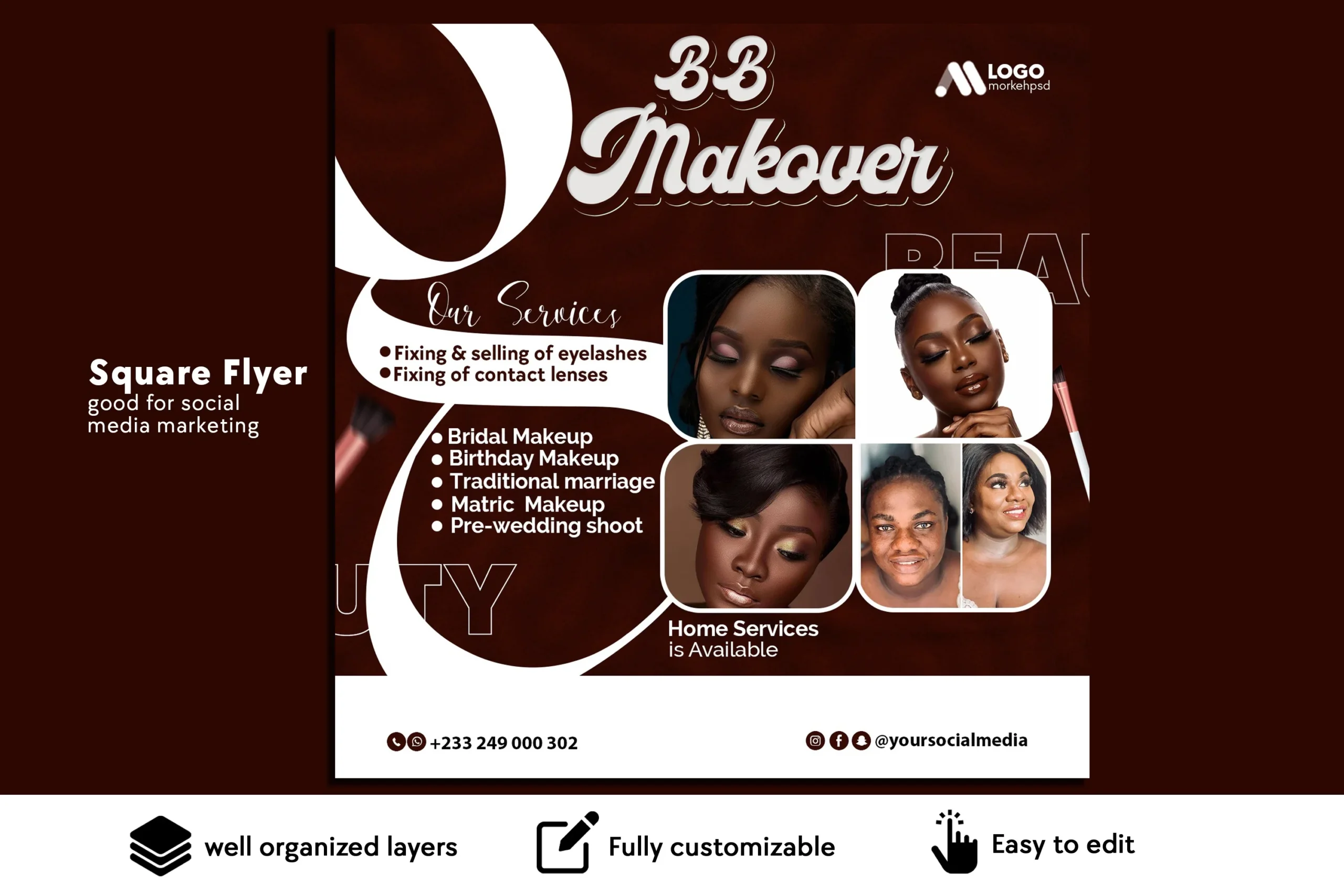 Free Makeup Flyer PSD Template