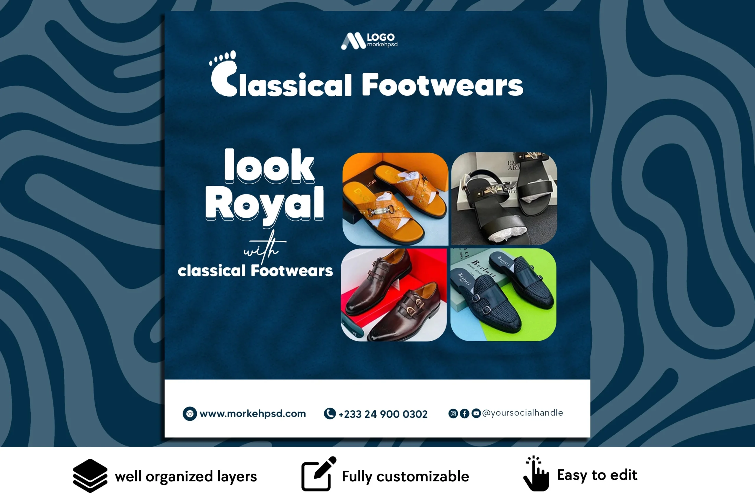 Free Elegant Footwear Flyer PSD Template –Square Size