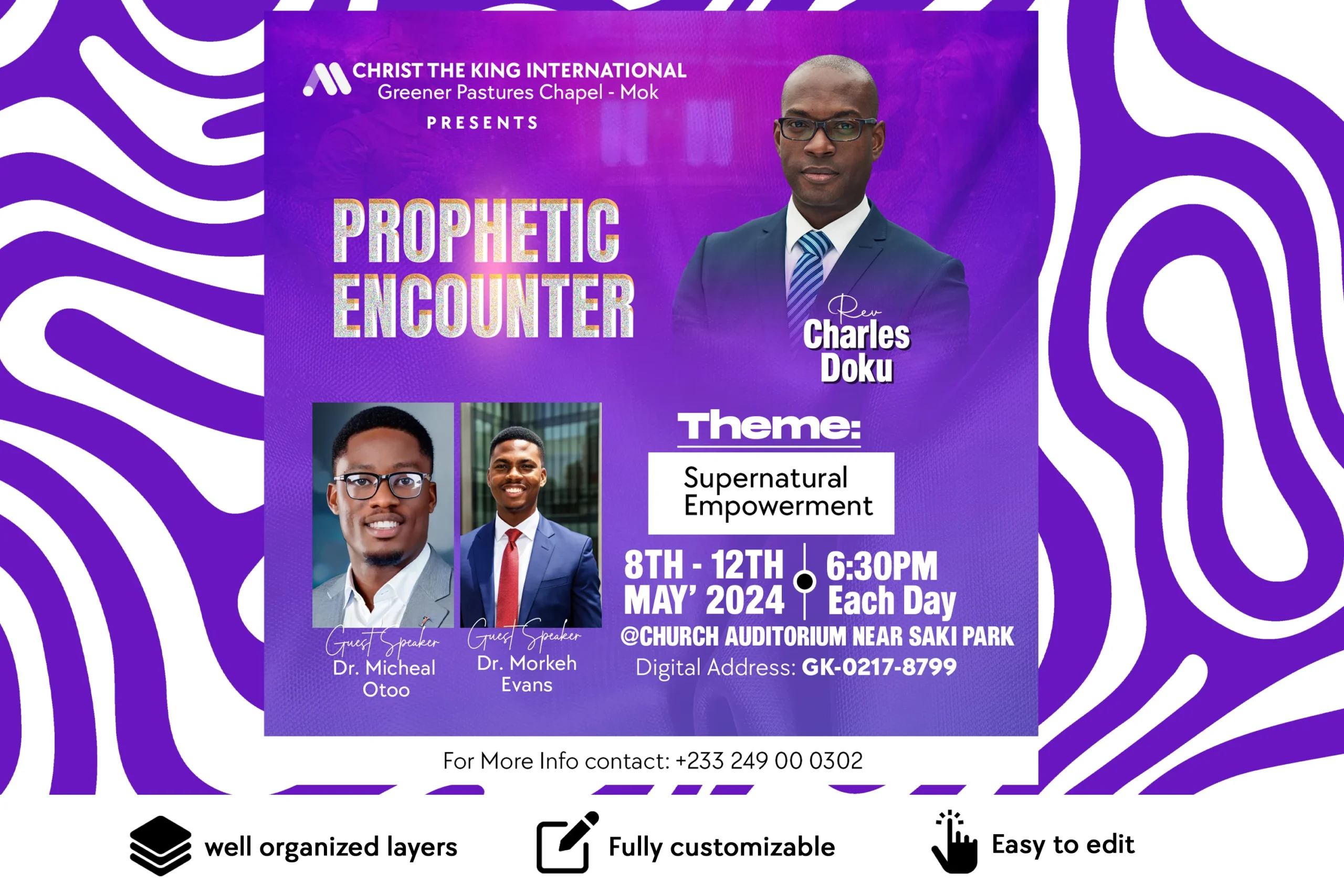 prophetic encounter – free church flyer psd template