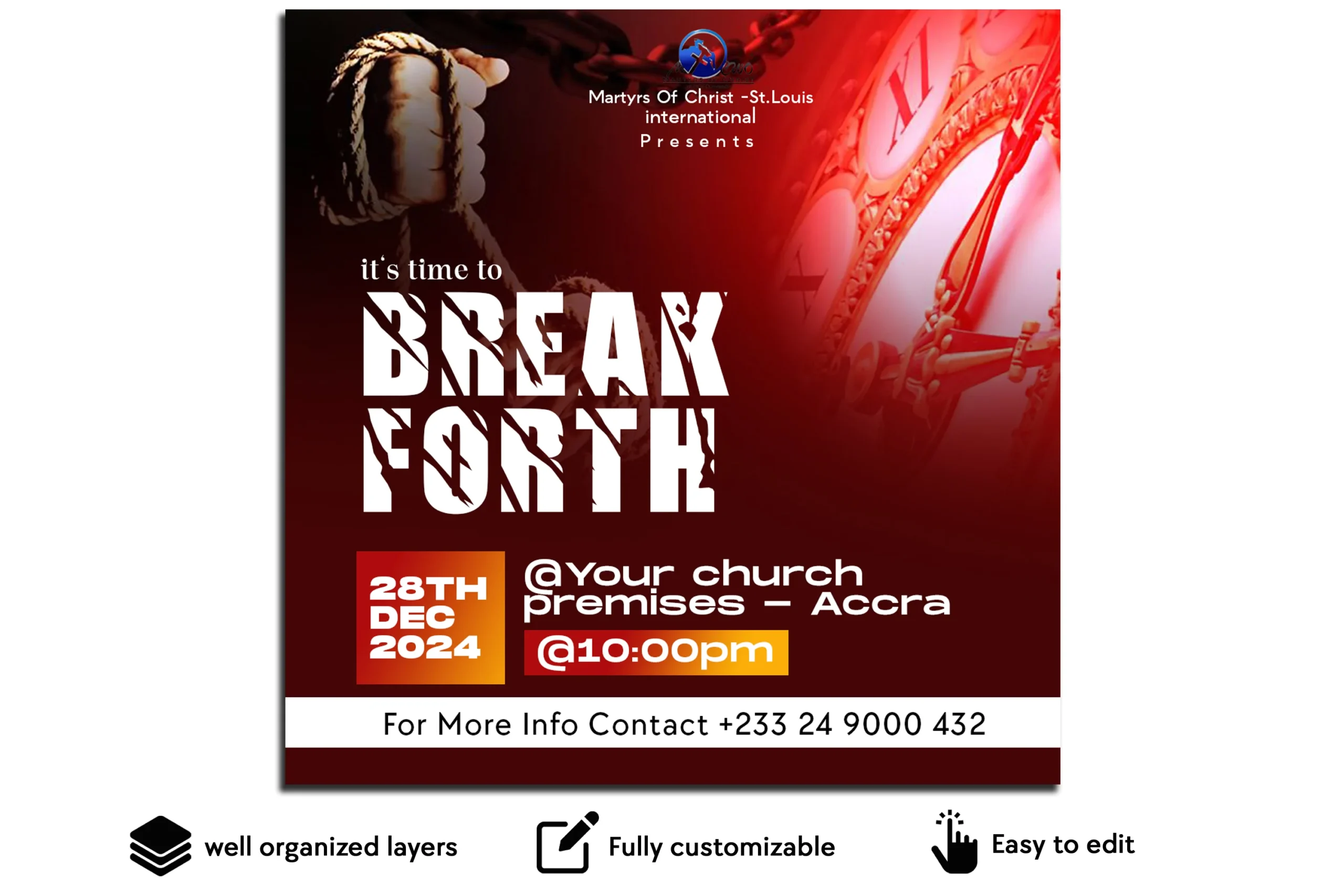 Break Forth Church Flyer PSD Template